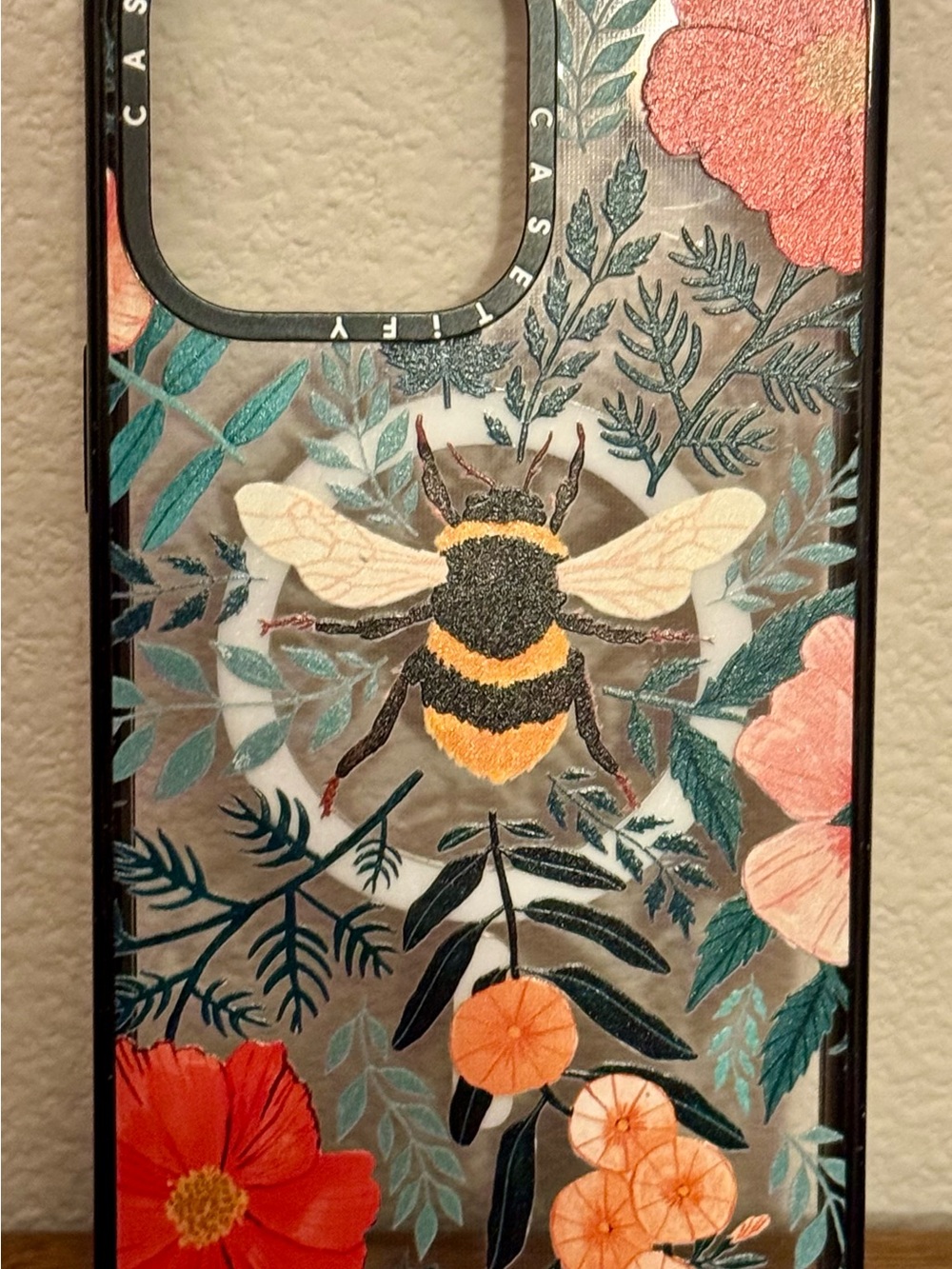 CASETiFY Floral Bumblebee magsafe Phone Case.
